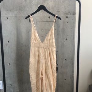 NWT Privacy Please Yellow Striped Jumpsuit